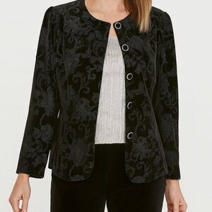 R & K Evening Vintage Jacket Black with Multi-Colored Beading Size 16 EUC